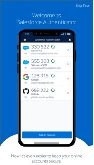 Screenshot of welcome screen in Salesforce Authenticator app.
