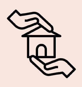 Clipart of a house being held by two hands.